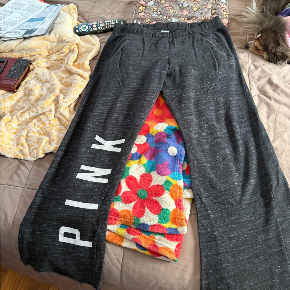 PINK Victoria's Secret Charcoal Gray Track Pants